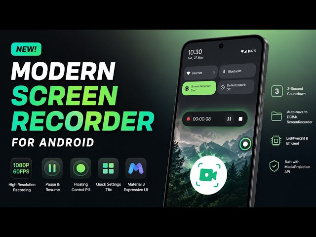 📱 Best Android Screen Recorder App in 2026! (Kotlin & Material 3) 🔥