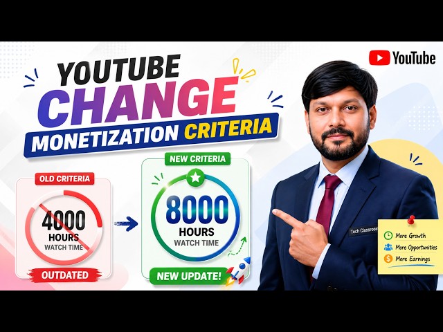 Youtube Change the Monetisation Critearia - 1 Feb 2027.