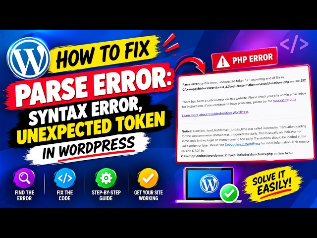 How to Fix Parse Error: Syntax Error, Unexpected Token in WordPress