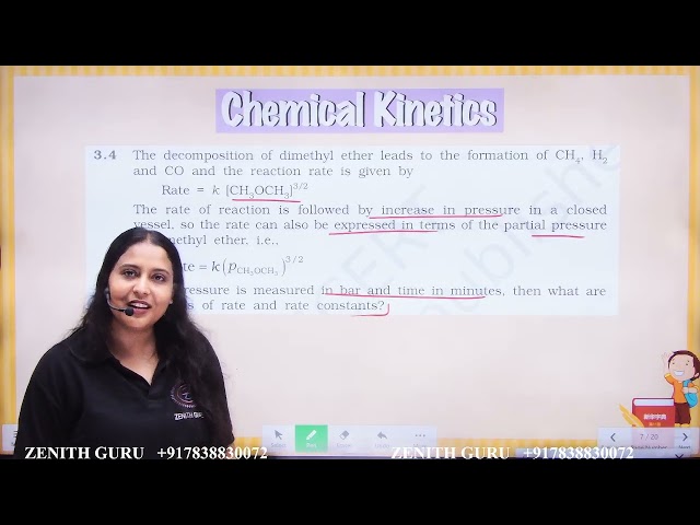 The decomposition of dimethyl ether leads to the formation of CH4, H2and CO and reaction  | Q 3.4