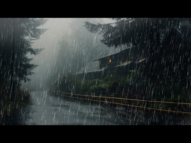Heavy Rain & Thunderstorm for Sleeping - Deep Sleep, Relaxation & Study