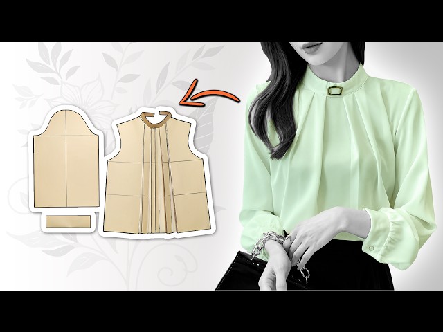 Pleated Blouse Pattern with Stand Collar | Step-by-Step Pattern Making Tutorial