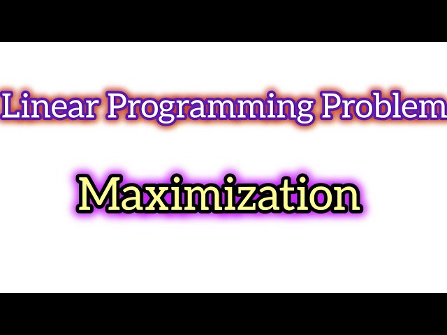 Linear Programming Problem || Maximization #engineering #study 