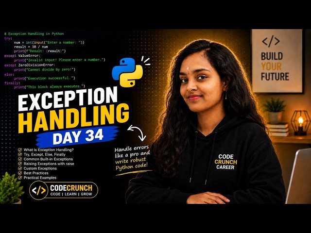 Still Confused About Exception Handling? 🤔| Day 34 | 100 Days of Python | Interview Question