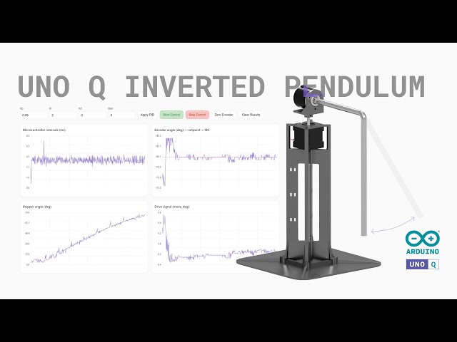Arduino UNO Q Inverted Pendulum PID Controller + UI