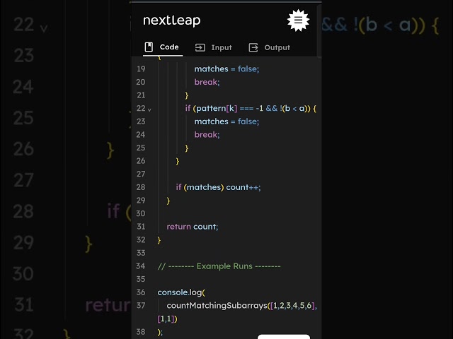 Count Subarrays Matching a Pattern | JavaScript DSA Problem Explained | Coding Interview Question