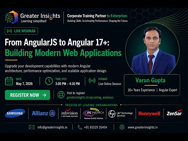 AngularJS to Angular 17+ Migration | Modern Angular Architecture | Webinar | Greater Insights