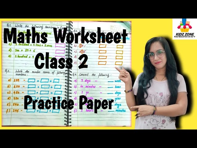 Class 2 maths Worksheet । Mental math tricks and tips। Maths practice Paper।@kidzstudyzone247 