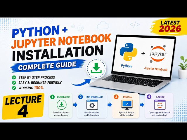 How to Install Python with jupyter - Step-by-Step Guide for Beginners | Python | jupyter | Lecture 4