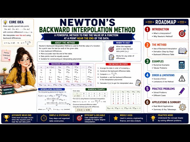 Newton Backward Interpolation Method | Numerical Analysis | Formula & Solved Example | Lecture 19 📚