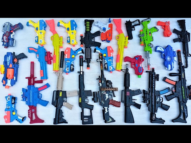 NERF WAR Sniper Guns and GEL BLASTER GUN  AK47 Gun M16 Sniper Gun Shotgun Granade Cobra gun Pistol