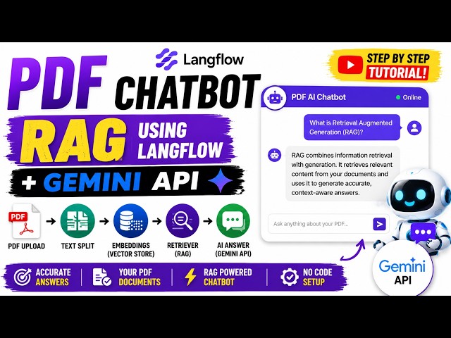 Build a PDF Chatbot with Langflow & Gemini API | RAG Tutorial for Beginners