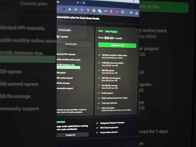🔥 Supabase FREE Plan for Apps 😱 | Firebase Alternative #shorts #firebase #supabase #coding