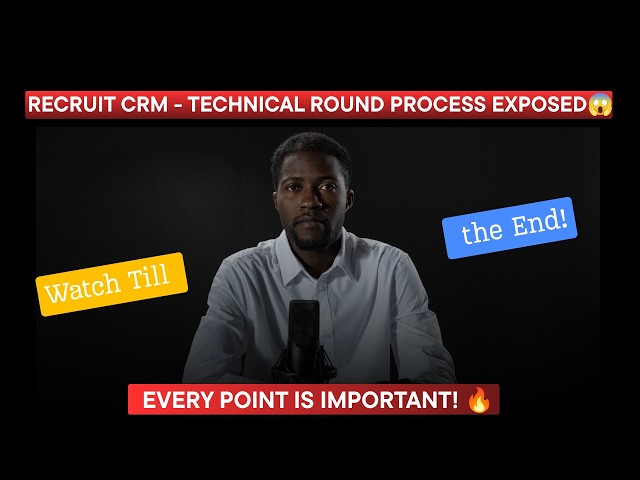 Recruit CRM Technical Round Process Exposed | DSA + Coding Interview 2026😱☠️