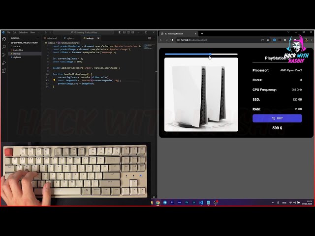 3D Spinning Product Card - No Talking | #hackwithkashif #codinglife #codelikeapro #programminglife