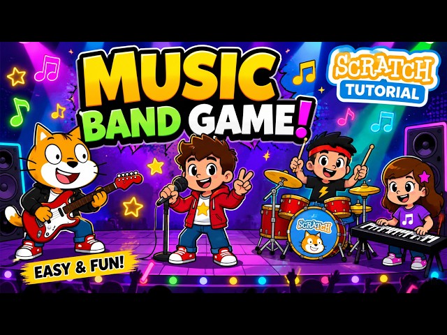 How to Make a Music Band Game in Scratch 🎵 | Easy Scratch Game Tutorial