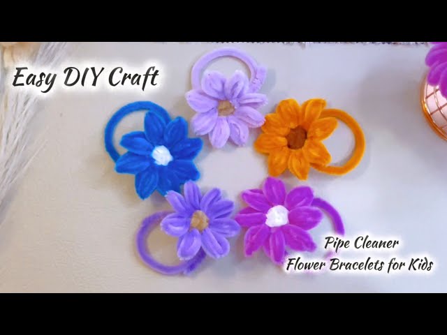 DIY Pipe Cleaner Flower Bracelet for Kids 🌸 | Easy Craft Tutorial