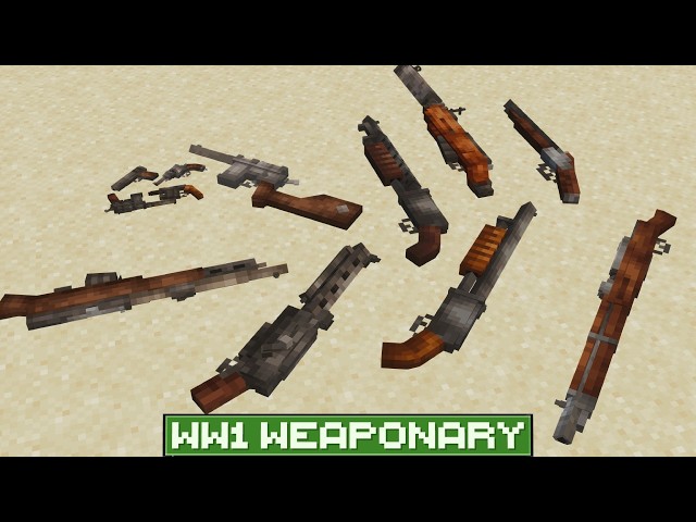World War 1 Weaponry In Minecraft | Scorched Guns 2: AsYasya's WW1 Weaponry.