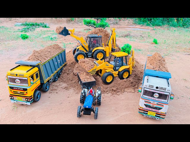 Jcb 5cx backhoe loading mud Tata truck 2518 and Tata Tipper Truck | jcb video