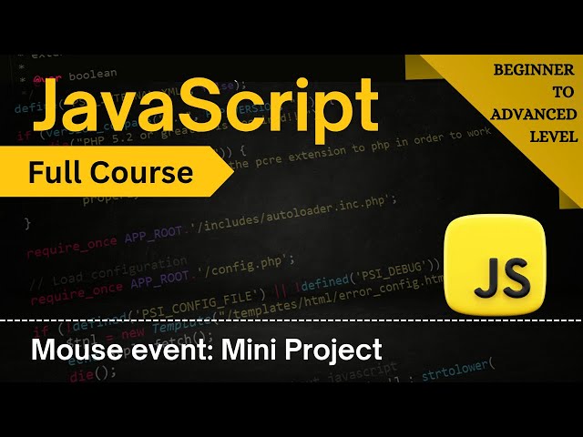 Mouse Events Tutorial 🖱️ | Mini Project with mousein, mouseout & more | JavaScript Full Course 2025