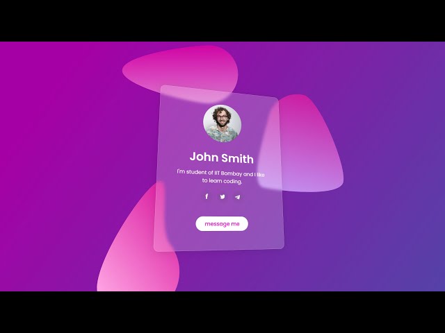 How To Make Glassmorphism Web Design Using HTML and CSS | Glassmorphism UI Design