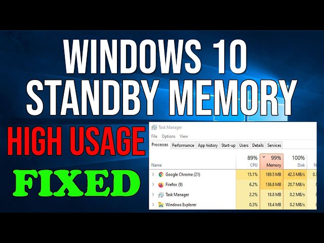 Windows 10 Standby Memory and Gaming Memory 100% FIX