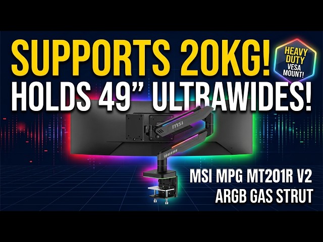 MSI MPG MT201R V2 Top Of The Range Gas Strut ARGB Full Range Monitor Arm
