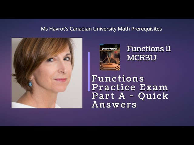 Functions Practice exam Part A - Quick answers