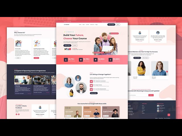 Create A Responsive Education Website Design - HTML / CSS / JavaScript From Scratch