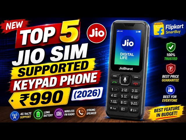 🔥Top 5 Jio Sim Supported Keypad Phones in 2026 मात्र ₹990 🥳 .!! Best Keypad Phones 2026