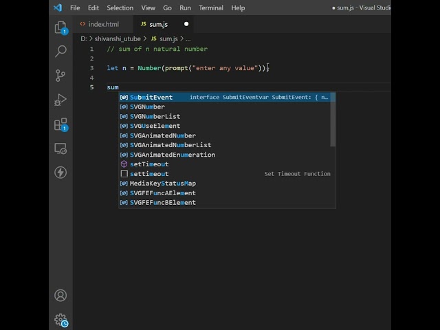 Sum of N Natural Numbers in JavaScript Using User Input