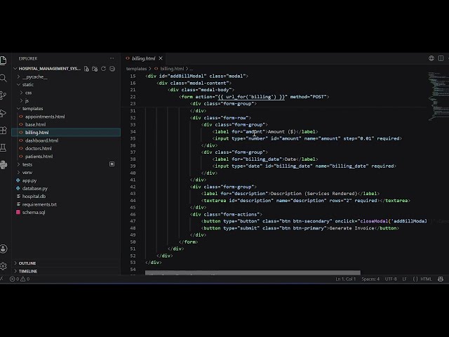 Python Hospital Management System | Flask + SQLite3 +HTML CSS | Admin Dashboard | Full Project 2026