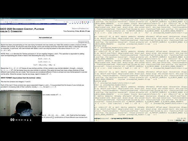 Perfect Score on USACO Platinum Contest! December 2020 Monthly Contest Screencast and Analysis