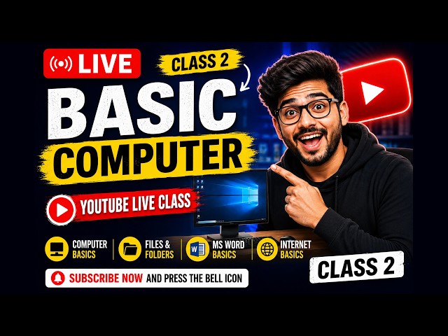 Free Computer Course Live 🔴 Learn Computer Skills From Scratch | Live Class 2