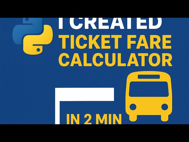 🚍 Ticket Fare Calculator in Python | Create in Just 2 Minutes | Python Project for Beginners
