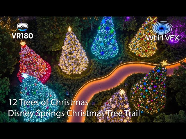 The Twelve Trees of Christmas | Disney Springs Christmas Tree Stroll 2025 | VR180 8K 3D