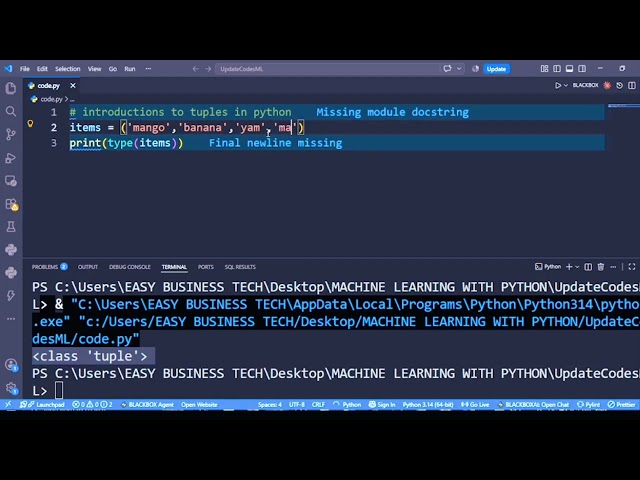 Introductions to Tuples in python part 1 lesson 21