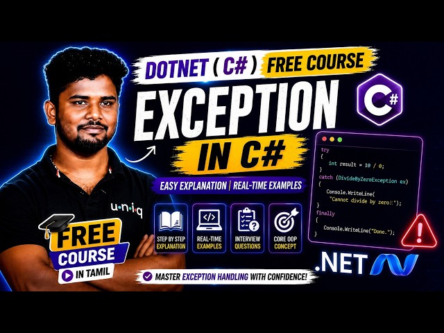 Dotnet C# Free Course 2026 | Ep 37 | C# Exception Handling in Tamil