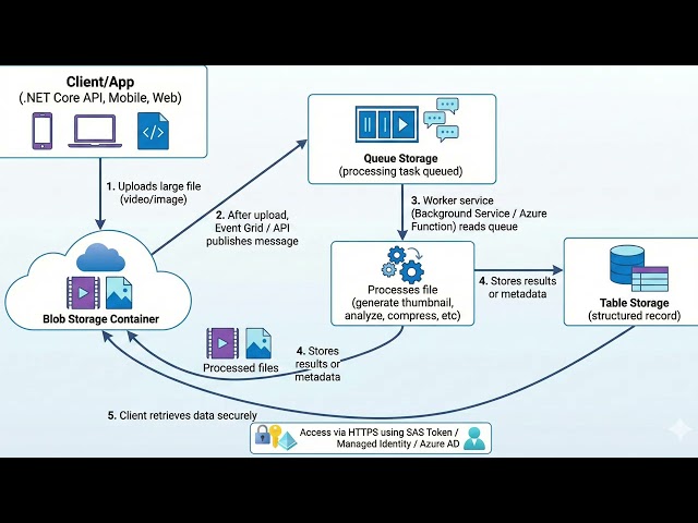 End-to-End Azure Storage Workflow | Blob → Queue → Worker → Table using .NET Core Architecture