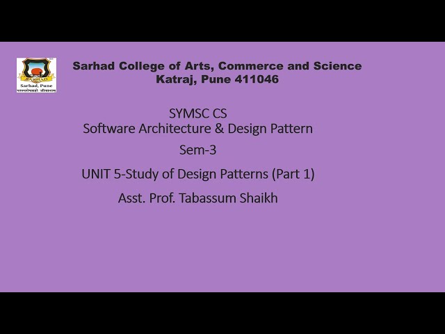 SYMSC CS - Chapter 5 study of design pattern part 1