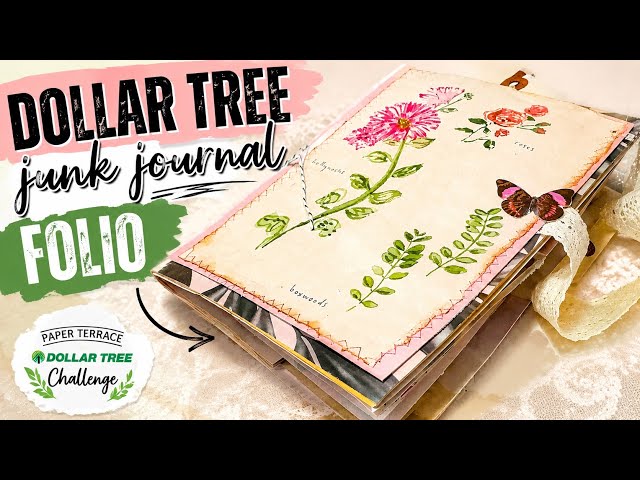 Let’s make a junk journal folio using dollar tree supplies // dollar tree jj challenge 