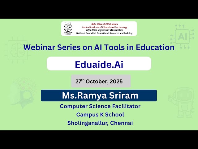 Eduaide.Ai | Webinar Series on AI Tools in Education