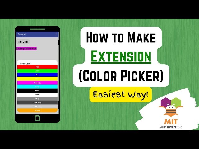 App Inventor Extension | Easy Tutorial | How to Make a Color Picker Extension in MIT App Inventor 🎨