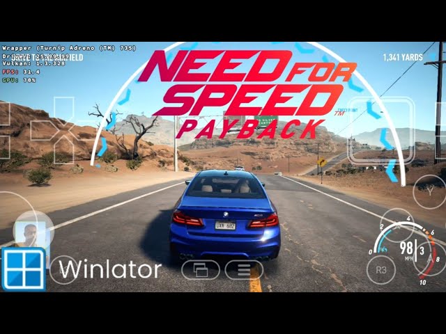 Need for Speed Payback on Android Winlator Bionic 2.6.1 Poco F6