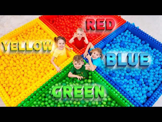 Learn Colors and ABC with Five Kids! 🟢🔵🟥 Fun Ball Pit Adventure