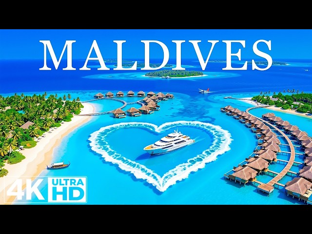 MALDIVES 4K Aerial 🇲🇻 🌊 Overwater Villas, Crystal Lagoons & Luxury Island Paradise 🚁