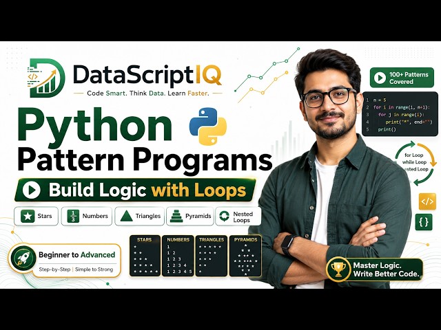 Python Pattern Programs: Master Nested Loops, Pyramids, Numbers and Logic Building | DataScriptIQ