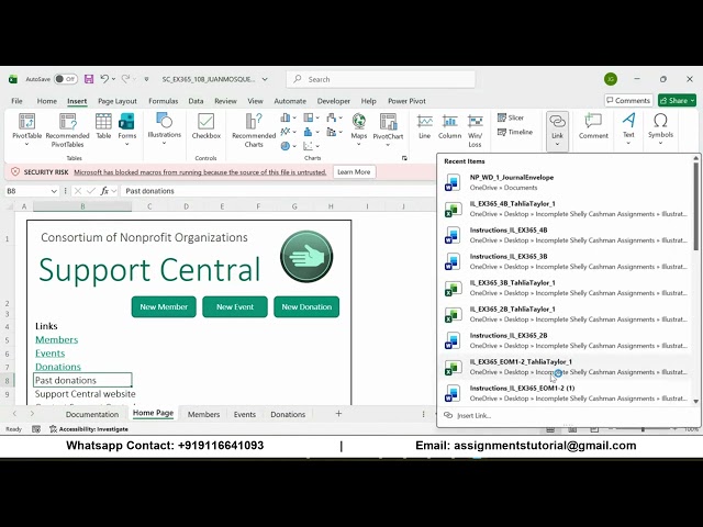 Shelly Cashman Excel 365 | Module 10: SAM Project B Support Central