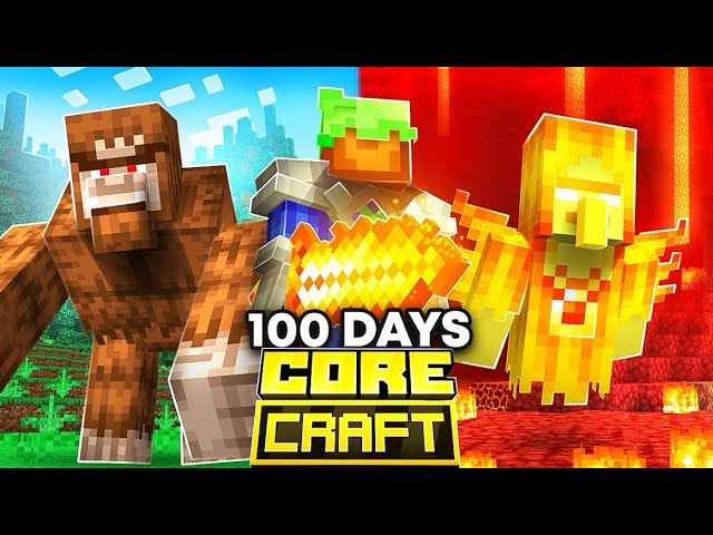 I Survived 100 Days In CORE CRAFT IN Minecraft Bedrock 