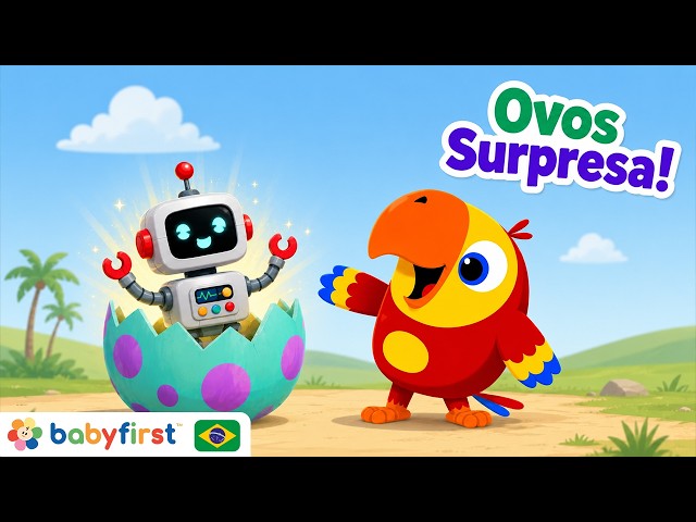 New Words with Larry | Fun Vocabulary for Kids | Surprise Egg | BabyFirst Brazil
